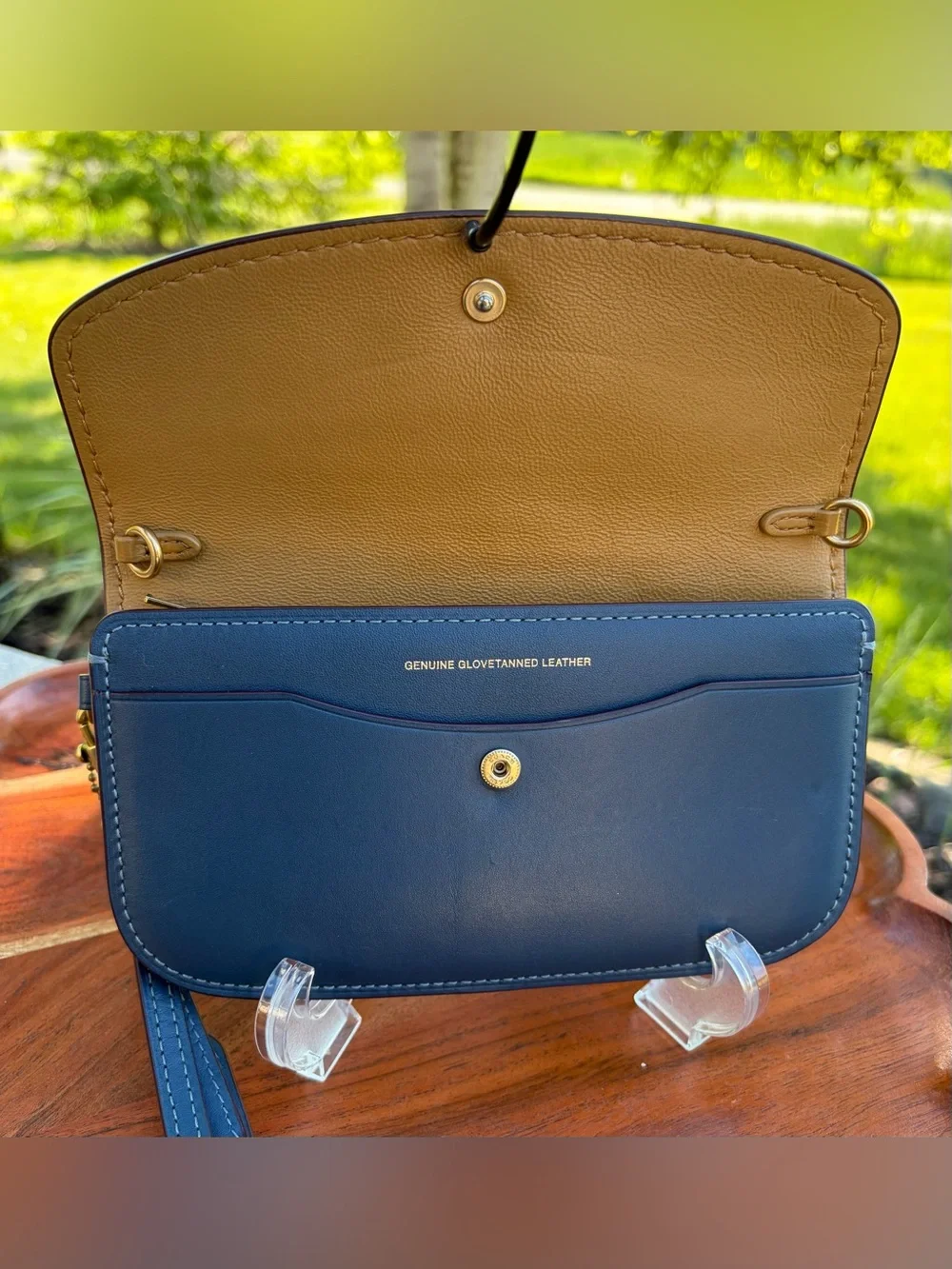 Coach 1941 Clutch Denim Leather Wristlet Wallet 58818 Like New